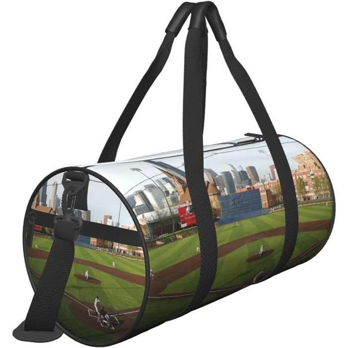 Спортивна сумка, дорожня сумка, з принтом бейсбольного м'яча, сумка на нічліг, чорна, універсальний розмір, сумка для подорожей