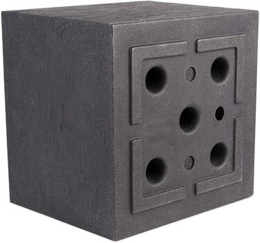 Набір з 2 рослинних горщиків BigDean, 39x39 см - гранітний вигляд антрацитового кольору - для використання на вулиці - XXL рослинний горщик, квітковий горщик, квітковий горщик для патіо та балкону 39 x 39 см (2x)