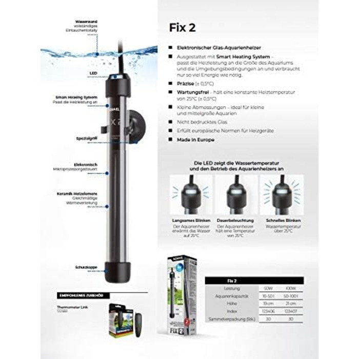 Нагрівач Aquael HeaterFix 2 50 Вт 10-50 л