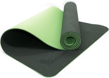 Тренажер Fidusport TPE Yoga Mat - Нековзний плечовий ремінь для фітнесу, пілатесу та гімнастики - Килимок для вправ з плечовим ременем і легкою конструкцією (оливково-зелений)