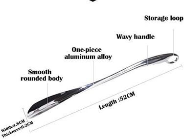 Для взуття - 20-дюймовий ріжок з нержавіючої сталі з петлевою ручкою - Shoehorn Solid Metal - для ніг будь-якого розміру - для чоловіків, жінок, дітей, літніх людей, золото