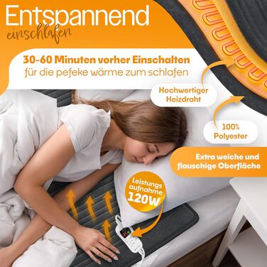 Плед з підігрівом KESSER Plush 180x130 см сірого кольору, сертифікований TV SD GS Електричний ковдр з підігрівом, таймером та автоматичним вимкненням Затишний плед 7 температурних режимів Можна прати до 40C Цифровий дисплей 180 x 130 см антрацитового коль