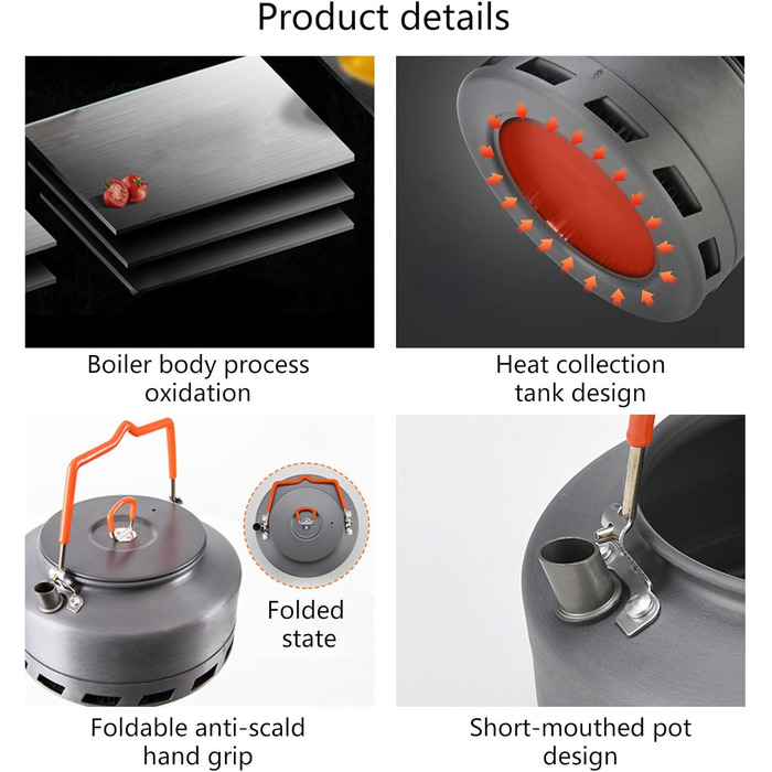 Чайник для кемпінгу на відкритому повітрі, алюмінієвий сплав, чайник для походів на відкритому повітрі, кемпінговий чайник, чайники, кавники, портативний чайник з алюмінієвого сплаву, чайник на плиті, свисток, 1,1 л
