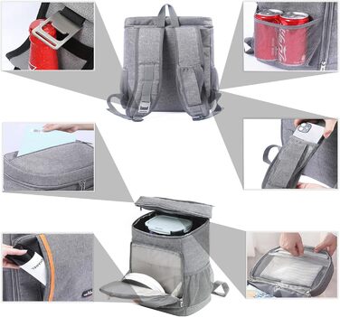 Рюкзак-холодильник 28 л, утеплений рюкзак для пікніка, велика сумка-холодильник для чоловіків та жінок, для пікніків/барбекю/кемпінгу/прогулянок/шопінгу (чорний)