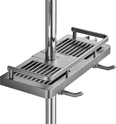 Підставка для душової рейки Стійка для зберігання Душова полиця Без свердління з підвішуванням Тримач для душової лійки Два гачки