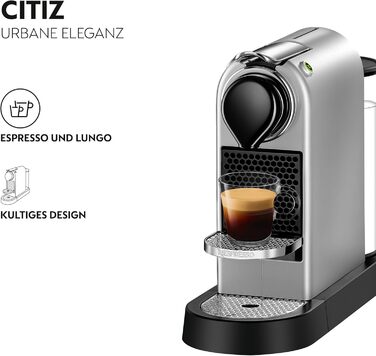 Кавоварка Krups Nespresso XN741B Окремо стояча еспресо-машина Автоматичне відключення 1-літровий бак для води 1260 Вт Срібло Сітіз