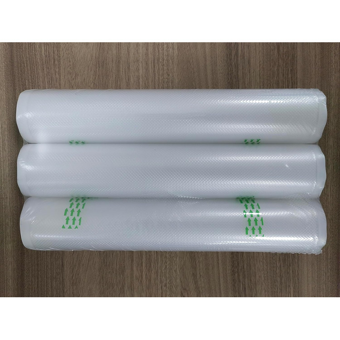 Вакуумні пакети KitchenBoss Рулони харчової вакуумної плівки Вакуумні пакувальні пакети Вакуумна пакувальна плівка вакуумні пакети Рулони плівки для вакуумного пакувальника та пакет без усадки Sous Vide BPA 28x500 см 3 рулони