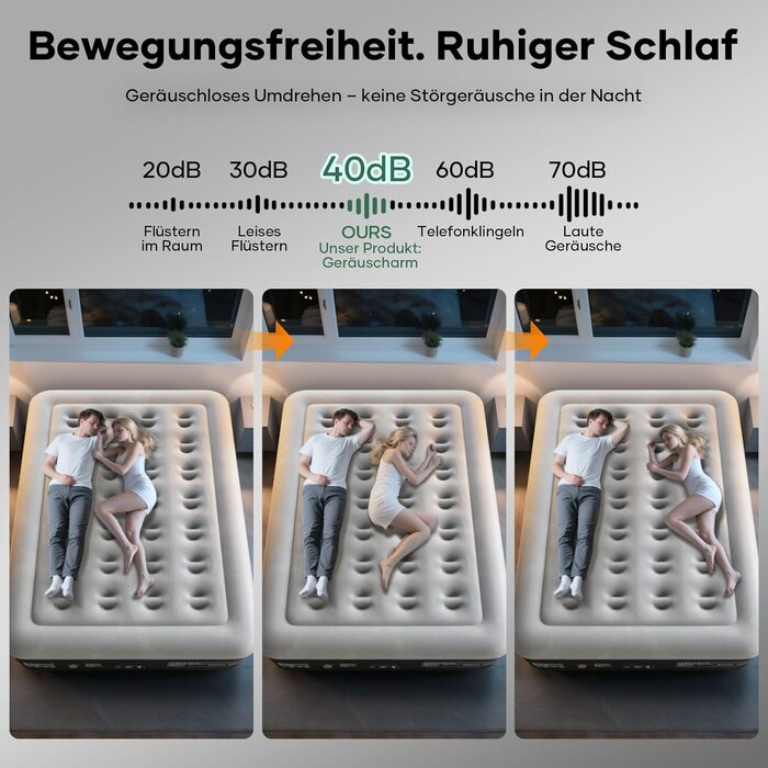 Самонадувальний надувний матрац OlarHike, гостьове ліжко, надувний матрац, намет-диван, двомісний надувний матрац, самонадувальний надувний матрац для кемпінгу або домашнього використання - 200 x 140 x 46 см стандартна висота 46 см чорний, компактний, 2 о