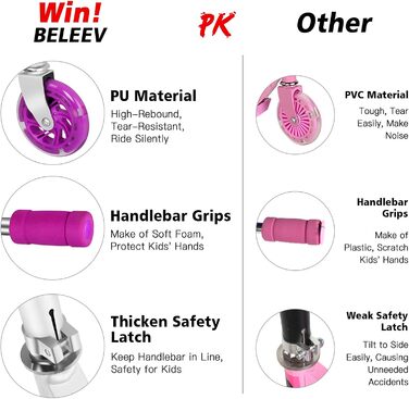 Самокат дитячий 2 колеса, складаний дитячий самокат для дівчаток хлопчиків, педальний самокат зі світлодіодними колесами, що світя