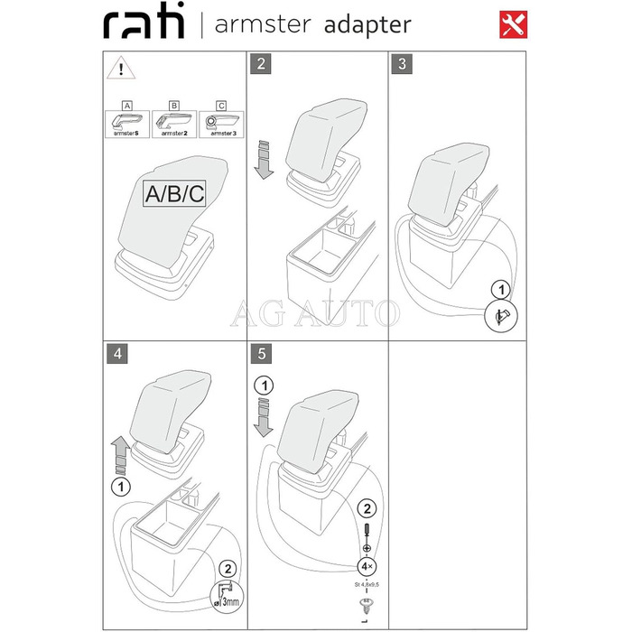 Автомобільний центральний підлокітник з адаптером, Armster 3, підходить для VW Caddy, 2020-