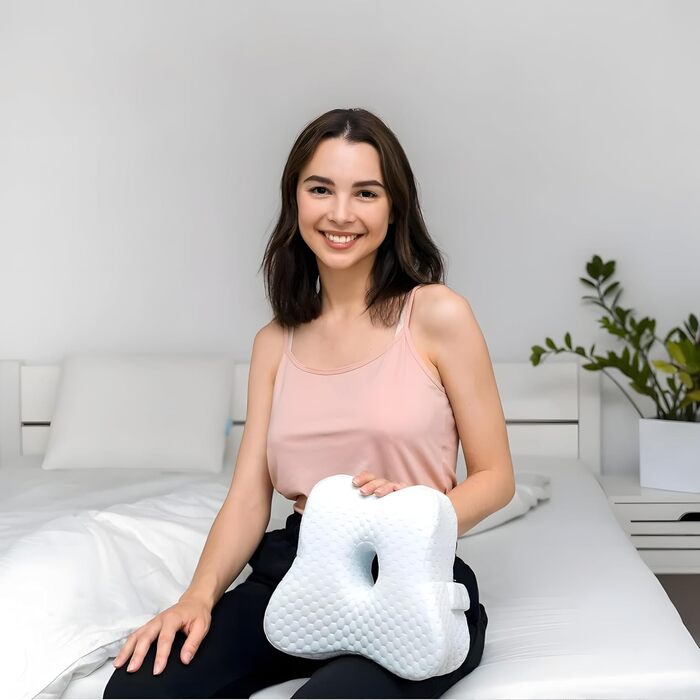 Подушка для коліна Retoo для сну на боці, ортопедична подушка для коліна з піни з ефектом пам&39яті, подушка для ніг для безболісного сну, ергономічна подушка для позиціонування з в&39язкопружної піни з ефектом пам&39яті, дихаючий чохол