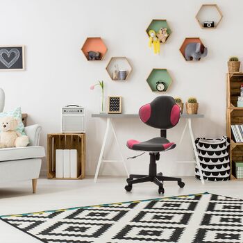 Дитячий обертовий стілець KIDDY GTI-2 сірий/рожевий, ергономічний дитячий офісний стілець, регульований по висоті дитячий офісний стілець, дитячий стілець, 670900