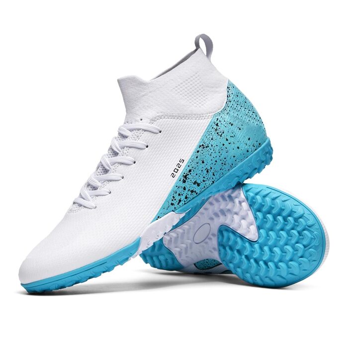 Футбольні бутси для чоловіків та жінок, бутси для критого футболу, унісекс, бейсбольні, бутси для трави, підліткові бутси для регбі, дорослі, футбольні бутси AG FG TF, широкі тренувальні кросівки, 2309 Tf White, 14