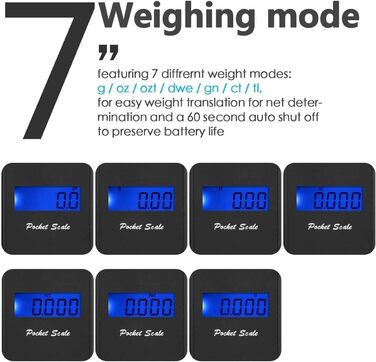 Кишенькові ваги, Foraco 500г / 0.01г Цифрова шкала Дрібна шкала Цифрова шкала Золота шкала Монетна шкала Чорна Upgrade 500г