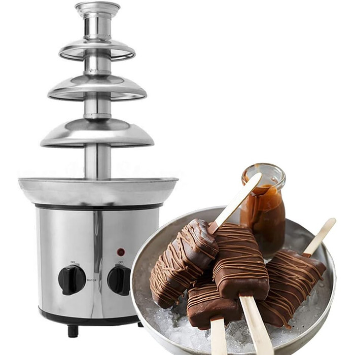 Шоколадний фонтан Tidyard, Шоколадний фонтан, 4-х рівнева електрична машина для плавлення, Шоколадний фонтан для кондитерських виробів на Різдво, Вечірка