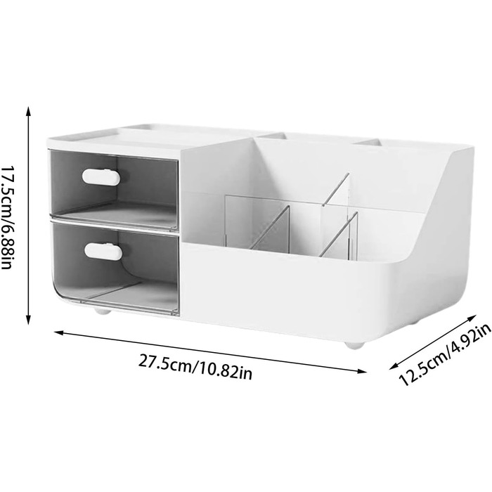 Шафа для зберігання косметики, ящик, органайзер для макіяжу, настільна станція макіяжу, органайзер для зберігання косметики, коробка для зберігання косметики з висувними ящиками білий