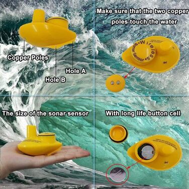 Бездротовий ехолот Датчик ехолота Портативний ехолот РК-дисплей Глибиномір для риболовлі Підлідна риболовля Риболовля на байдарках Риболовля