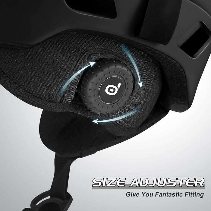 Лижний шолом Odoland для дорослих з козирком, легкий гоночний шолом з козирком для чоловіків та жінок, шолом для сноуборду S (52-55 см) чорний