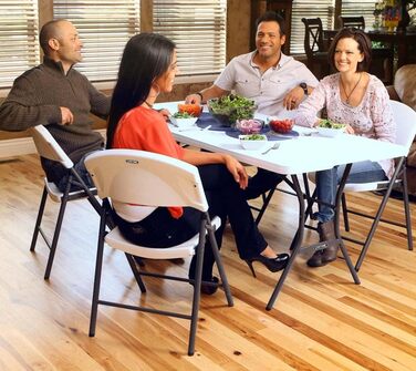 Прямокутний розкладний стіл Lifetime, білий, гранітний вигляд, 185 x 76 x 74 см (92105)