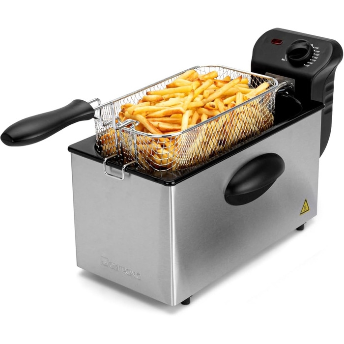 Фритюрниця Clatronic ємністю 3 л Фритюрниця з жиром Олія для фритюрниці з технологією холодної зони та дренажем Фритюрниці з плавним регулюванням термостата 2000 Вт Гастрофритюрниця FR 3586