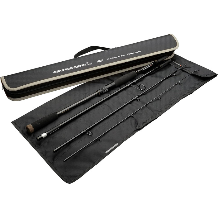 Вудка Savage Gear SG2 Medium Game Travel Rod, Вудки, Спінінгові вудки, Хижак, Щука, Окунь, Форель, Судак, Унісекс, Чорна, 2,69 м 15-45 г