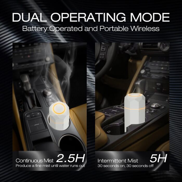 Аромадифузор SALKING, невеликий бездротовий акумуляторний дифузор для ефірних олій, портативний бездротовий ароматерапевтичний дифузор з акумулятором, автоматичним відключенням для домашнього офісу в автомобілі або йоги