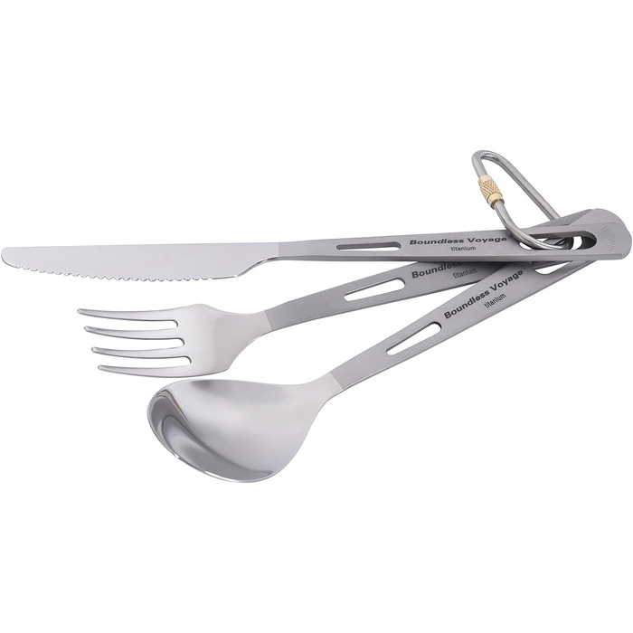 Набір столових приборів для кемпінгу Титановий відкритий польовий столовий прибор Кухонний посуд Виделка Ложка Ніж для свинини Пал