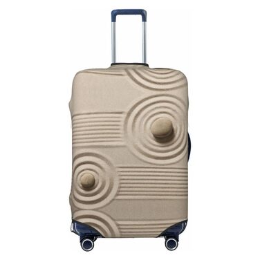 Чохол для валізи з еластичною тканиною та унікальним принтом Хвилі, захисний від подряпин та пилу, чорний, розмір 80