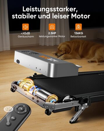 Складана бігова доріжка 6-в-1 для домашнього використання, біговий майданчик з нахилом 10 на 3 рівнях та ручками, бігова доріжка для дому/офісу зі світлодіодним дисплеєм, вантажопідйомність до 135 кг, пульт дистанційного керування та застосунок, встановле