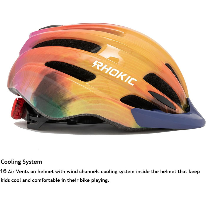 Велосипедний шолом дитячий Хлопчики 52-58см, Дитячий Велосипедний Шолом зі Світлом Дитячий Велосипедний Шолом Дівчатка Дитячий Шол