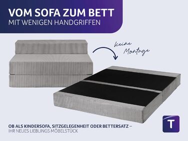 Диван-ліжко Dream Night з сірим вельветовим чохлом, знімний чохол, який можна прати, спальна зона 140x200, виготовлено за німецькими стандартами якості, сірий (велветовий) гостьовий диван