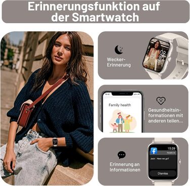 Розумний годинник ASWEE для чоловіків та жінок із Bluetooth-дзвінками, 1,83-дюймовий HD-фітнес-годинник, 123 спортивних режимів, фітнес-трекер із крокоміром, водонепроникність IP67 для Android та iOS, подарунки на День святого Валентина, зоряне сяйво