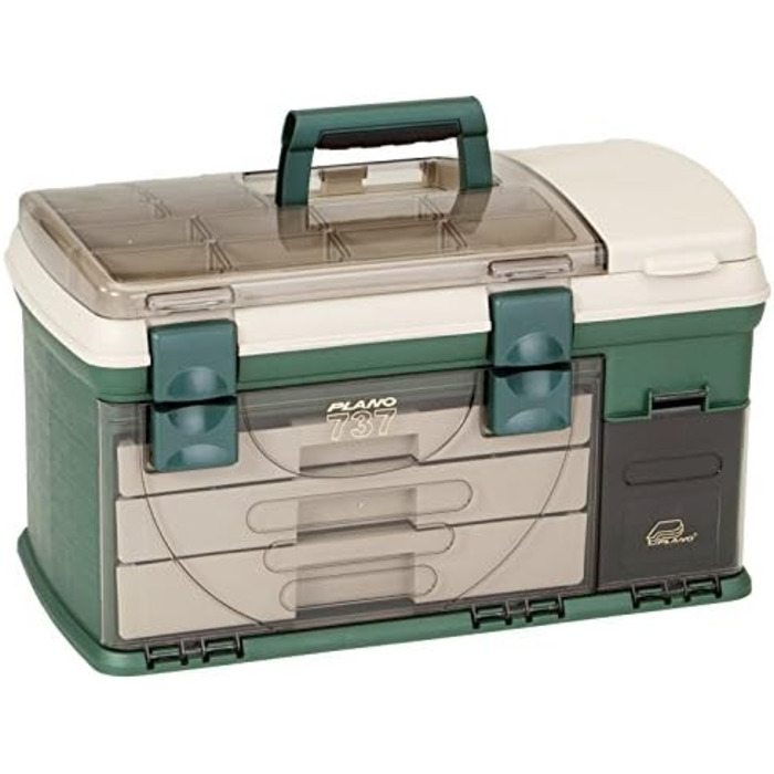Ящик для риболовлі Plano 737-002 з 3 шухлядами, зелений/бежевий