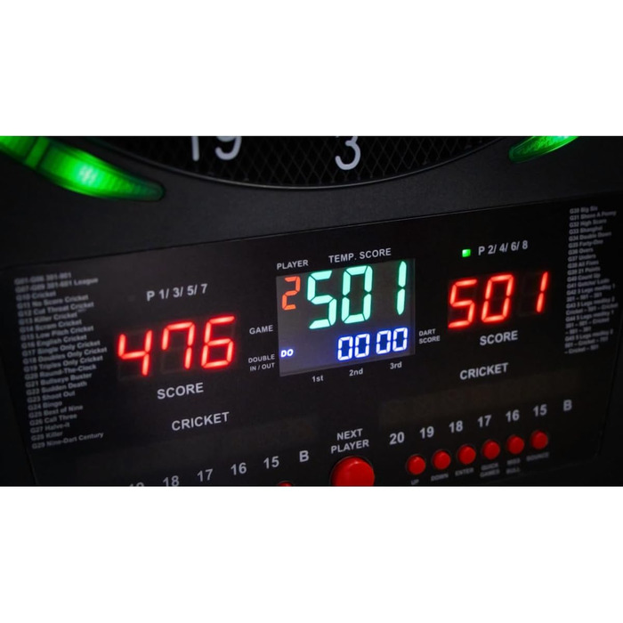 Електронна мішень для дартсу Bull&39s Universum Pro L з м&39яким наконечником світлодіодне підсвічування, 45 ігор / 474 варіації, до 8 гравців, включаючи дротики та аксесуари, чорний/білий