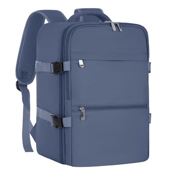 Рюкзак для ручної поклажі Ryanair 40x30x20, невеликий дорожній рюкзак, ручна поклажа, дорожній рюкзак для Ryanair, Easyjet та Wizz Air з відділенням для ноутбука та кишенею проти крадіжки, D-синій