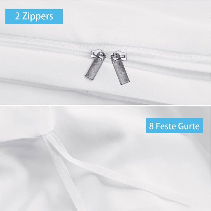 Водонепроникна бавовняна підковдра, підходить для виробів для нетримання, дихаюча та на блискавці, можна прати (синя, 135x200 см)