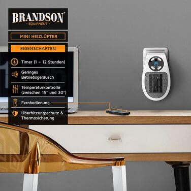 Підключається до мережі вентилятор-обігрівач з пультом дистанційного керування, міні-керамічний обігрівач з термостатом, вентилятор 500 Вт, контроль температури, таймер, захист від перегріву, підключається до мережі вентилятор-обігрівач, для ванної кімнат