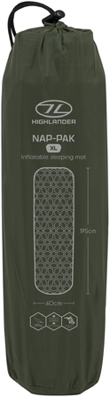Килимок надувний Highlander Nap-Pak Inflatable Sleeping Mat XL 5 cm Olive (AIR073-OG)