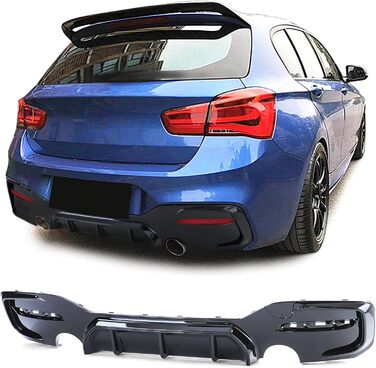 Спортивний задній дифузор Black Gloss підходить для BMW 1 Series F20 F21 15-19 LCI M135 M140