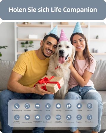 Розумний годинник Parsonver для чоловіків із функцією телефону, фітнес-годинник для чоловіків та жінок із крокоміром, понад 100 спортивних режимів, водонепроникність IP68, спортивний годинник із монітором серцевого ритму та сну, для Android та iOS, чорний