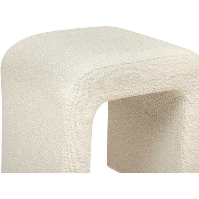 Пуф Sevi з білої тканини букле - 41 x 35,5 x 43 см, скандинавський стиль - Додаткові місця для сидіння у вітальні, спальні