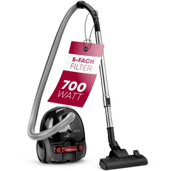 Пилосос з мішком Clatronic BS 1300 N, 700 Вт, 5-рівнева система мікрофільтрації, антрацит (Модель 2024)