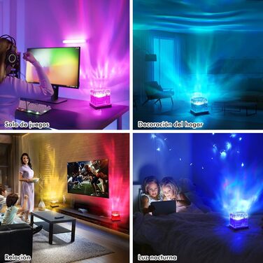 Проектор &quotПівнічне сяйво&quot, світлодіодний 16 кольорів та зміна режиму, сучасний/футуристичний/космічний проектор, спальня/вечірка/ігрова кімната, подарунок на День святого Валентина DENG-2