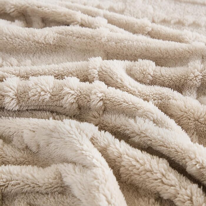 ПОСТІЛЬНА БІЛИЗНА WONGS Плюшева ковдра, Пухнаста, 150x200 см, Бежевий, Тепла флісова ковдра, М&39яка ковдра для дивана, Ковдра для ліжка, дивана, офісу, дівчаток, 150x200 см, Бежевий