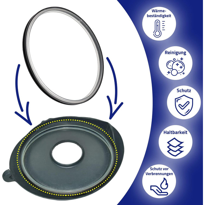 Кільця ущільнювачів для кухонного комбайна Thermomix кришка TM31 Vorwerk Ø 184/170 мм Гарантія 10 років - Monteral