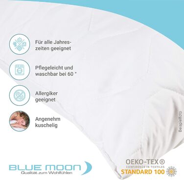 Подушка BLUE MOON 70x90 - Гіпоалергенна подушка для ліжка - Високоякісна мікрофібра - Подушка для сну - Гіпоалергенна - Подушку, яку можна прати - Зроблено в ЄС - (2 шт. в упаковці 70 x 90 см) 2 шт. ()