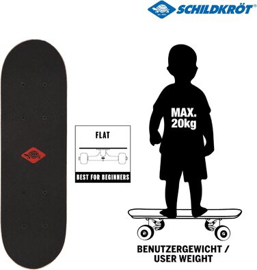 Міні-скейтборд Schildkröt 17" Skate It Out - дитячий скейтборд для віку 4-6 років, дерев'яна дека 43 x 13 см, класний дизайн для дітей