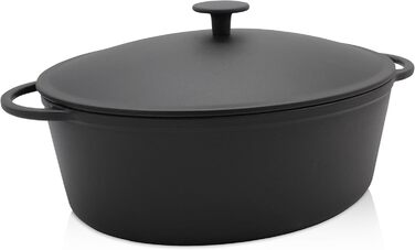 Чавунна гусятниця Krger з кришкою - емальована - висока термостійкість і дуже добре утримує тепло - підходить для всіх типів варил