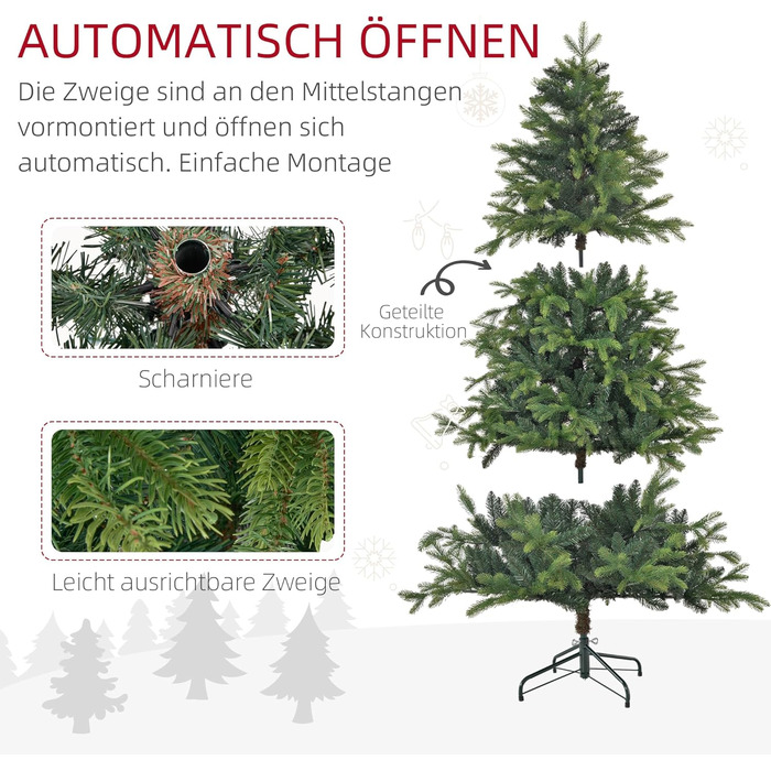 Штучна ялинка 183 см зелена HOMCOM