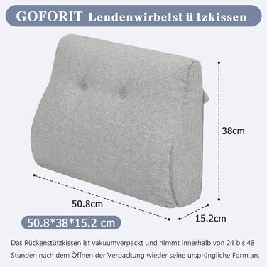 Ергономічна подушка для спини GOFORIT для крісел, двошарова подушка для попереку з піни з ефектом пам&39яті, м&39яка та підтримуюча, подушка для підтримки попереку для літніх людей, полегшення болю в спині, яку можна прати, для ліжка, дивана, сіра